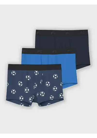 Name-it  3-pak jongens boxershorts  - ''Dark Denim Football'' Name-it  3-pak jongens boxershorts  - ''Dark Denim Football''