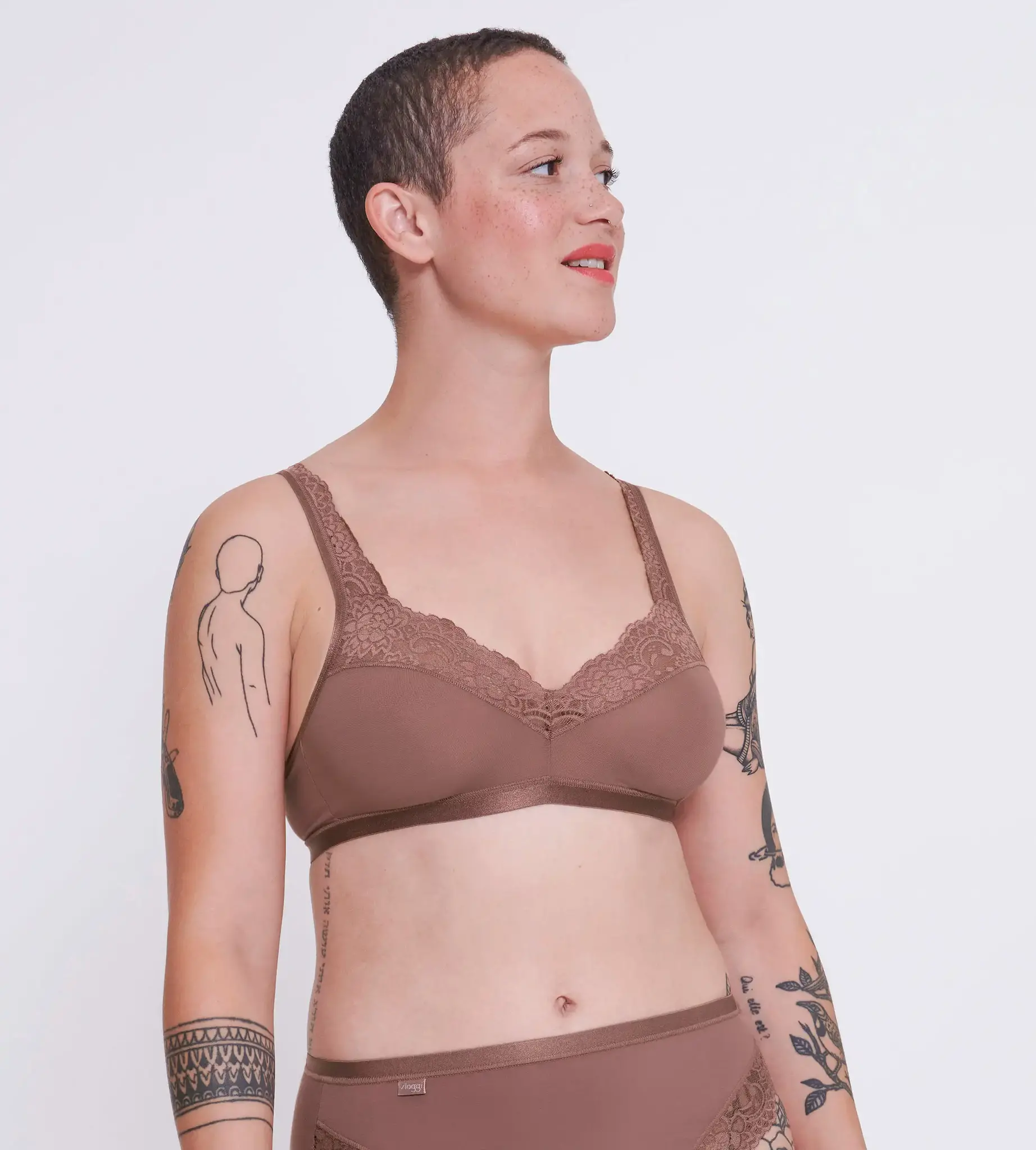 Sloggi Romance Soft Bra BH zonder beugel - Zonder vulling en niet voorgevormde kanten Bh - Zwart - Wit