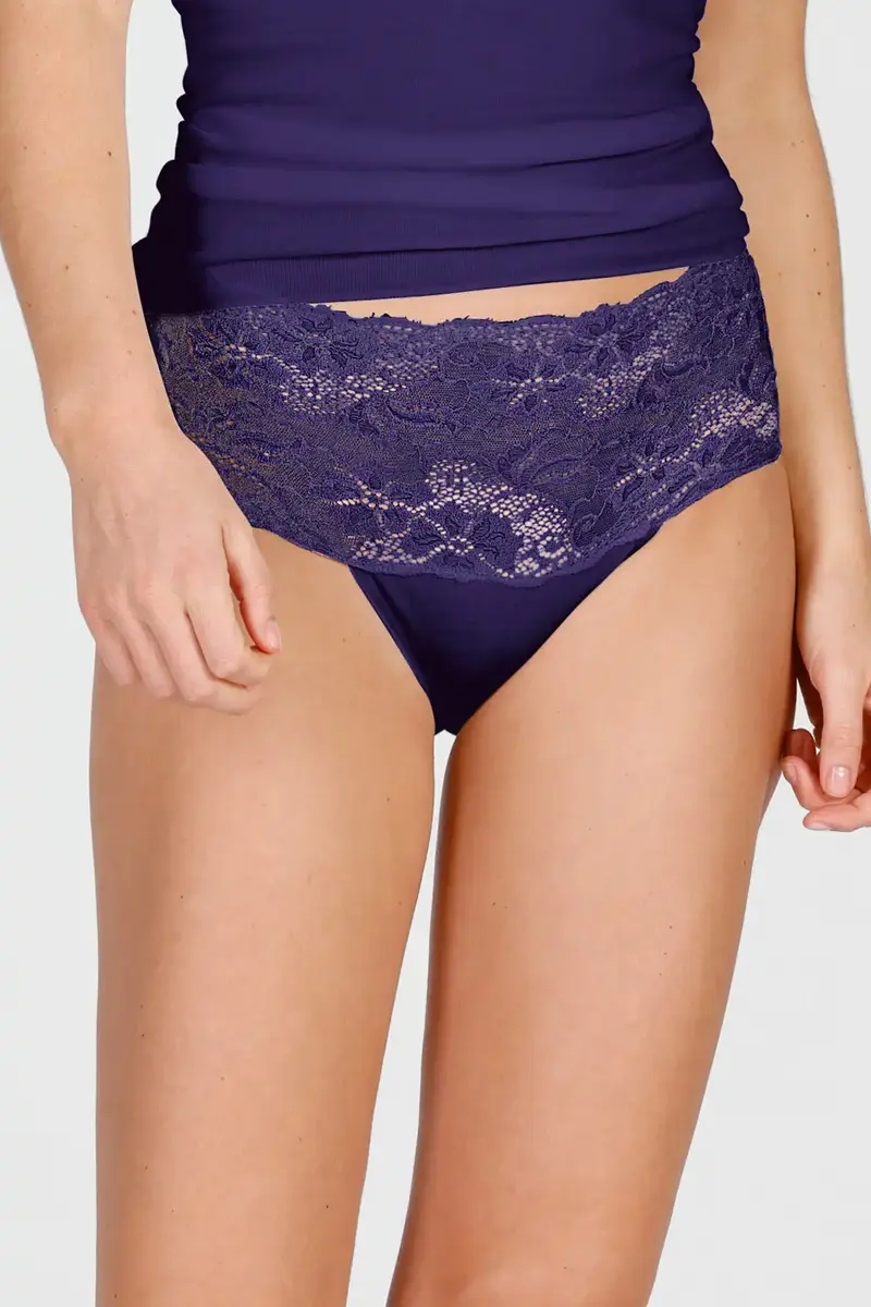 Nina von C dames taille slip kant - Biologisch katoen - Katoenen kanten dames onderbroek - ondergoed Nina von C dames taille slip kant - Biologisch katoen - Katoenen kanten dames onderbroek - ondergoed