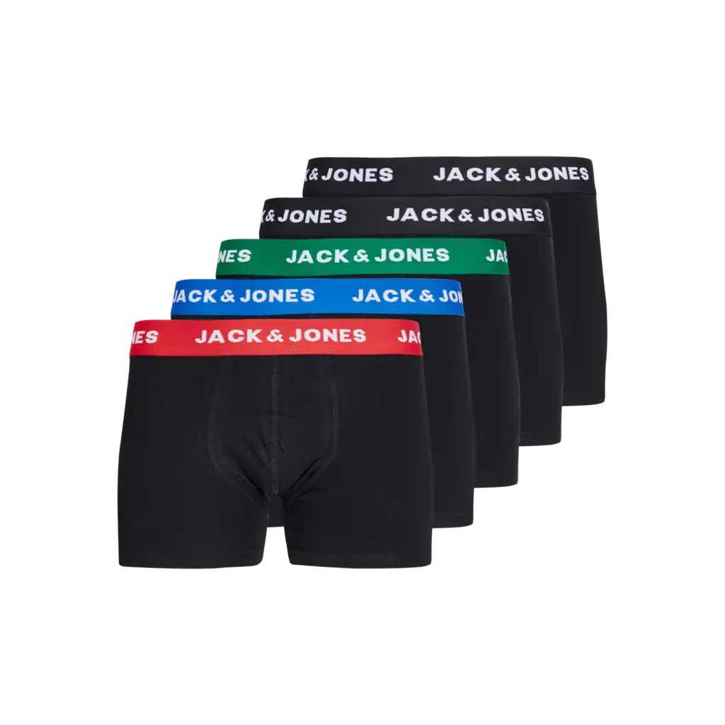 Jack & Jones 5-pack jongens boxershorts - Electric Blue - Zwarte jonges onderbroeken katoen
