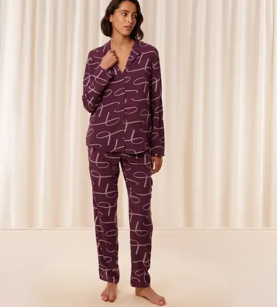 Triumph dames pyjama Viscose - Boyfriend Fit - Doorknoop viscose pyjama met lange mouwen