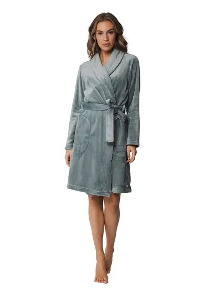 Pastunette dames Badjas Fleece - Groen Pastunette dames Badjas Fleece - Groen
