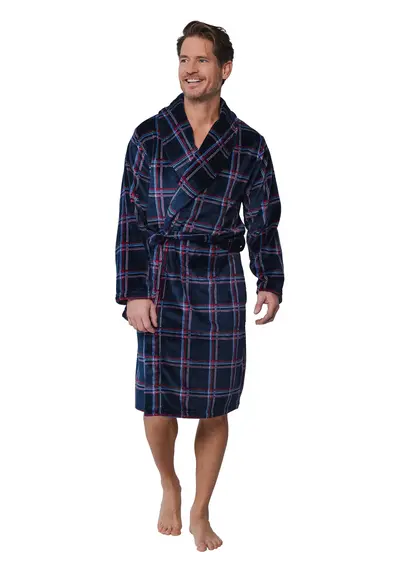 Pastunette heren fleece badjas - Donkerblauw Pastunette heren fleece badjas - Donkerblauw