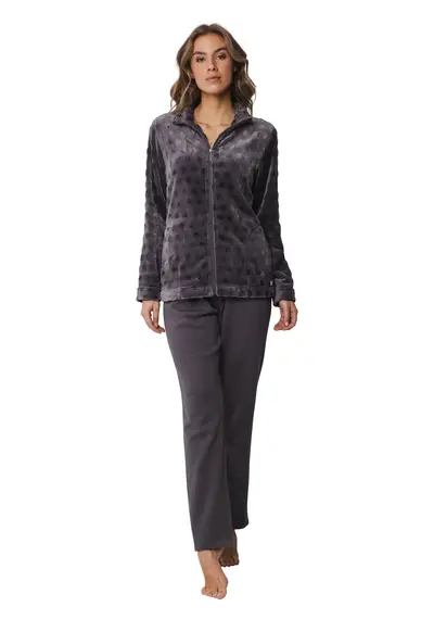 Pastunette fleece huispak dames - Grijs Pastunette fleece huispak dames - Grijs