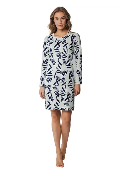 Pastunette Dames nachthemd katoen met lange mouwen - Groen Pastunette Dames nachthemd katoen met lange mouwen - Groen