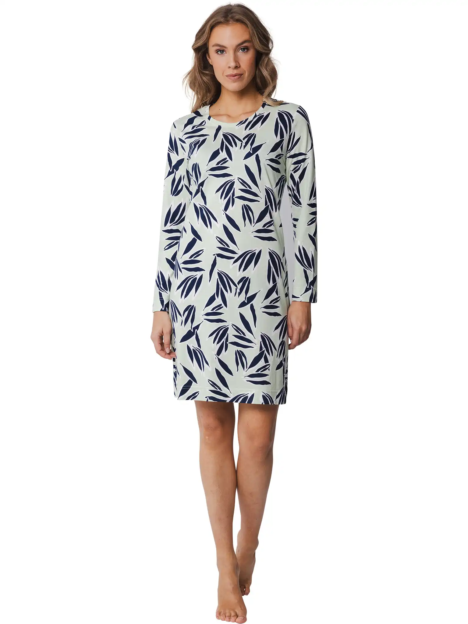 Pastunette Dames nachthemd katoen met lange mouwen - Groen Pastunette Dames nachthemd katoen met lange mouwen - Groen