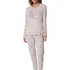 Rebelle Dames Pyjama katoen met lange mouwen - Beige