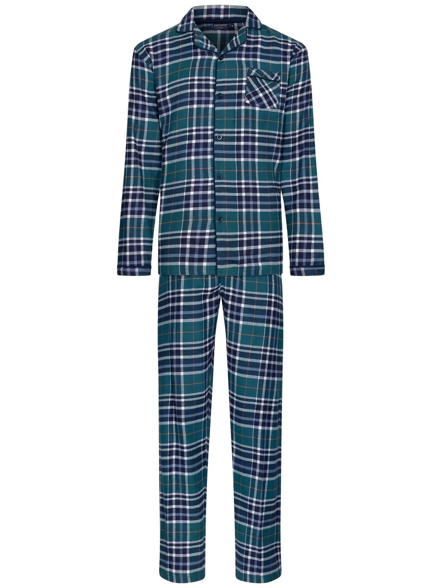 Pastunette Flanellen Heren Pyjama met knoopsluiting