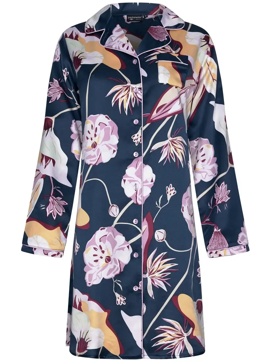 Pastunette Dames Pyjama jurk Satijn - Blauw - Satijnen dames nachthemd - Nachtjapon Pastunette Dames Pyjama jurk Satijn - Blauw - Satijnen dames nachthemd - Nachtjapon