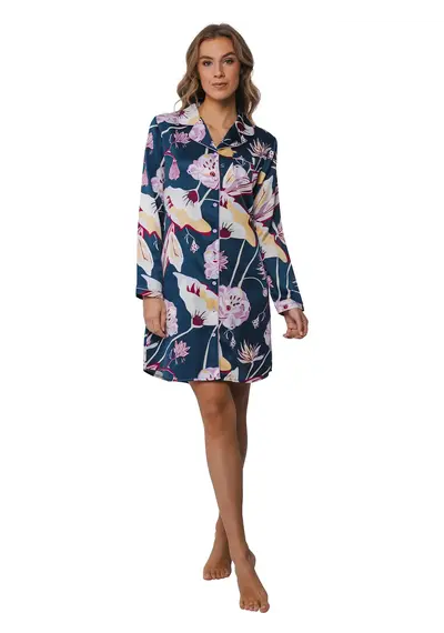 Pastunette Dames nachthemd Satijn - Blauw Pastunette Dames nachthemd Satijn - Blauw