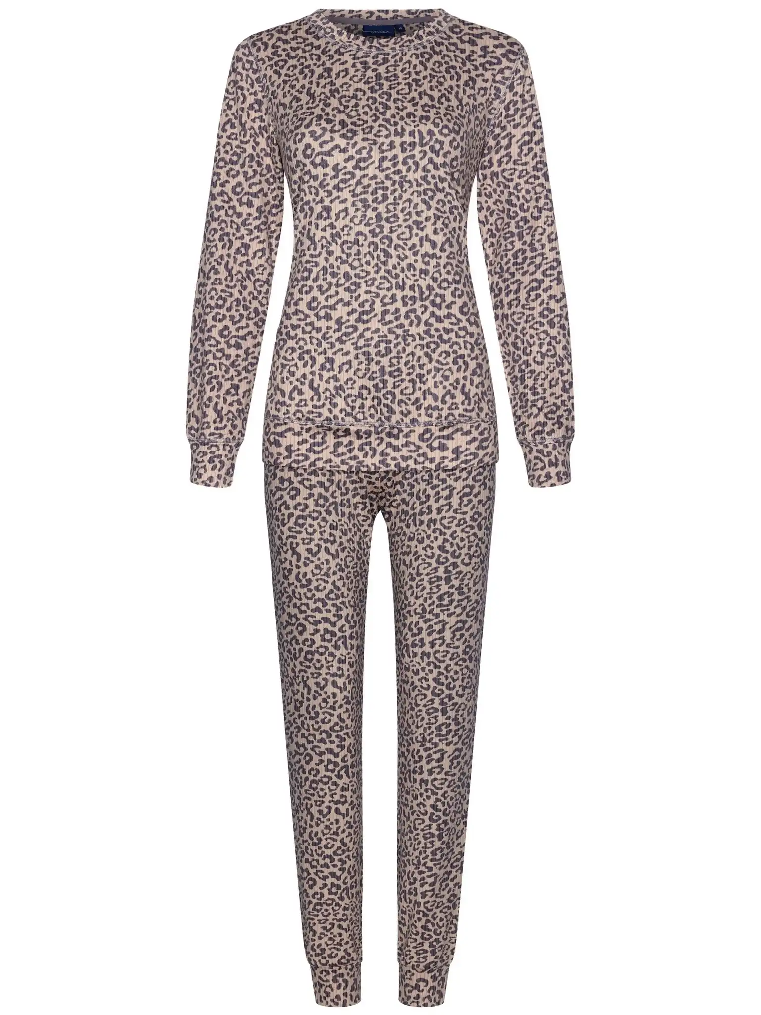 Pastunette Dames Pyjama met lange mouwen - Beige panterprint