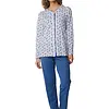 Pastunette dames katoenen pyjama met knoopsluiting - Blauw