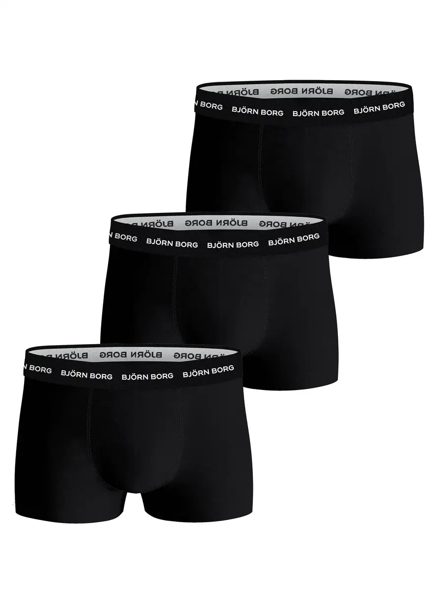 Bjorn Borg Cotton Stretch Trunk - 3 pack heren boxershort korte pijpjes - Zwart Bjorn Borg Cotton Stretch Trunk - 3 pack heren boxershort korte pijpjes - Zwart