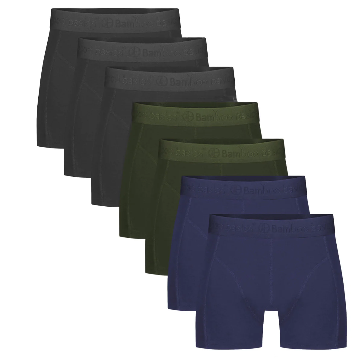 Bamboo Basics 7-pak heren boxers - Rico - Zwart/Blauw/Groen