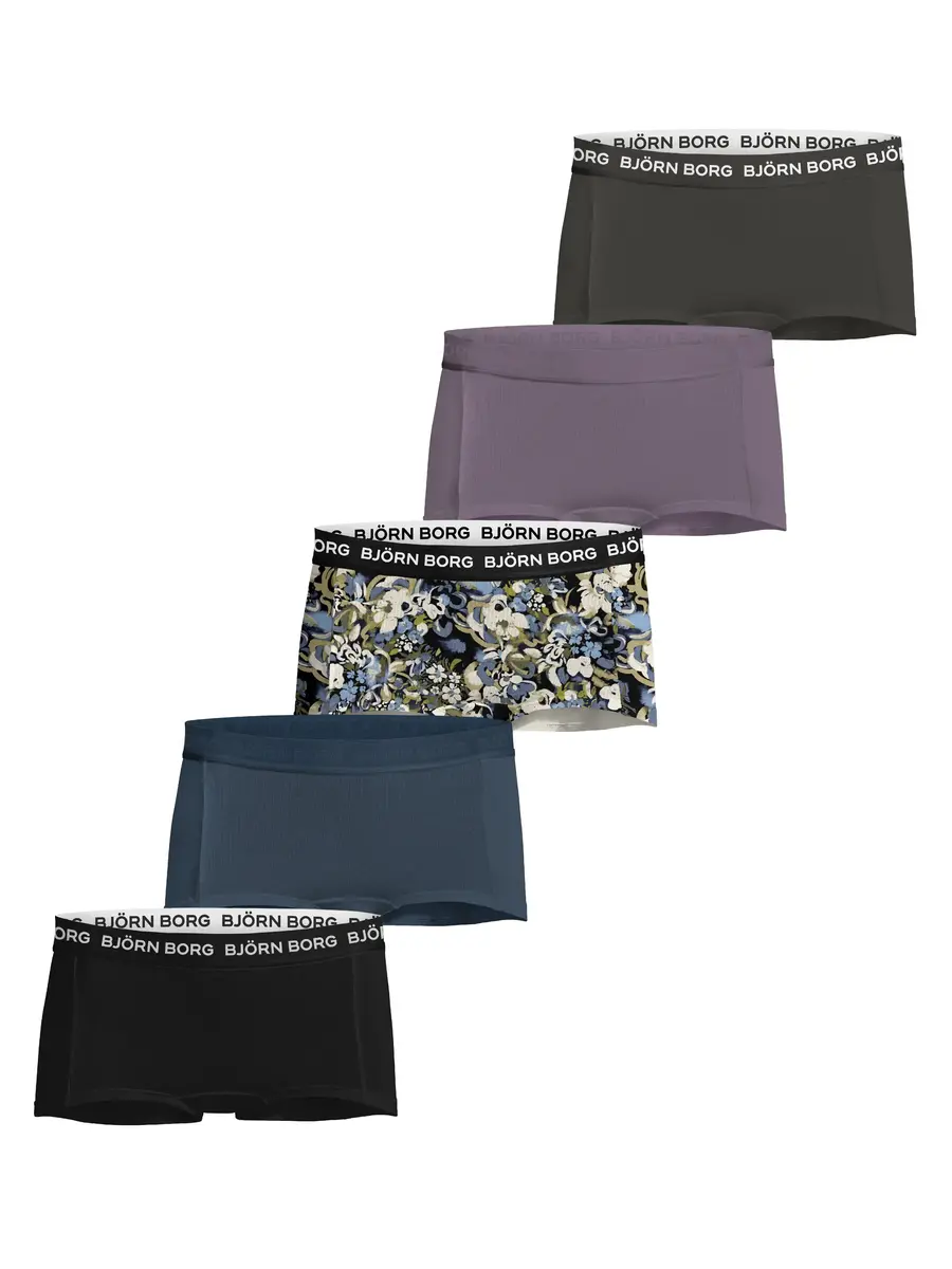 Björn Borg 5-Pack meisjes boxershorts - Minishorts - Katoenen kinder onderbroeken multipack Björn Borg 5-Pack meisjes boxershorts - Minishorts - Katoenen kinder onderbroeken multipack