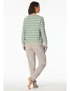 Schiesser dames pyjama badstof - Streep - Warme winter pyjama lange mouwen - Ronde hals - Met boordjes
