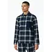 Schiesser Heren Flanellen Pyjamashirt met knoopsluiting - Mix & Relax - Doorknoop pyjamashirt lange mouw - Donkerblauw
