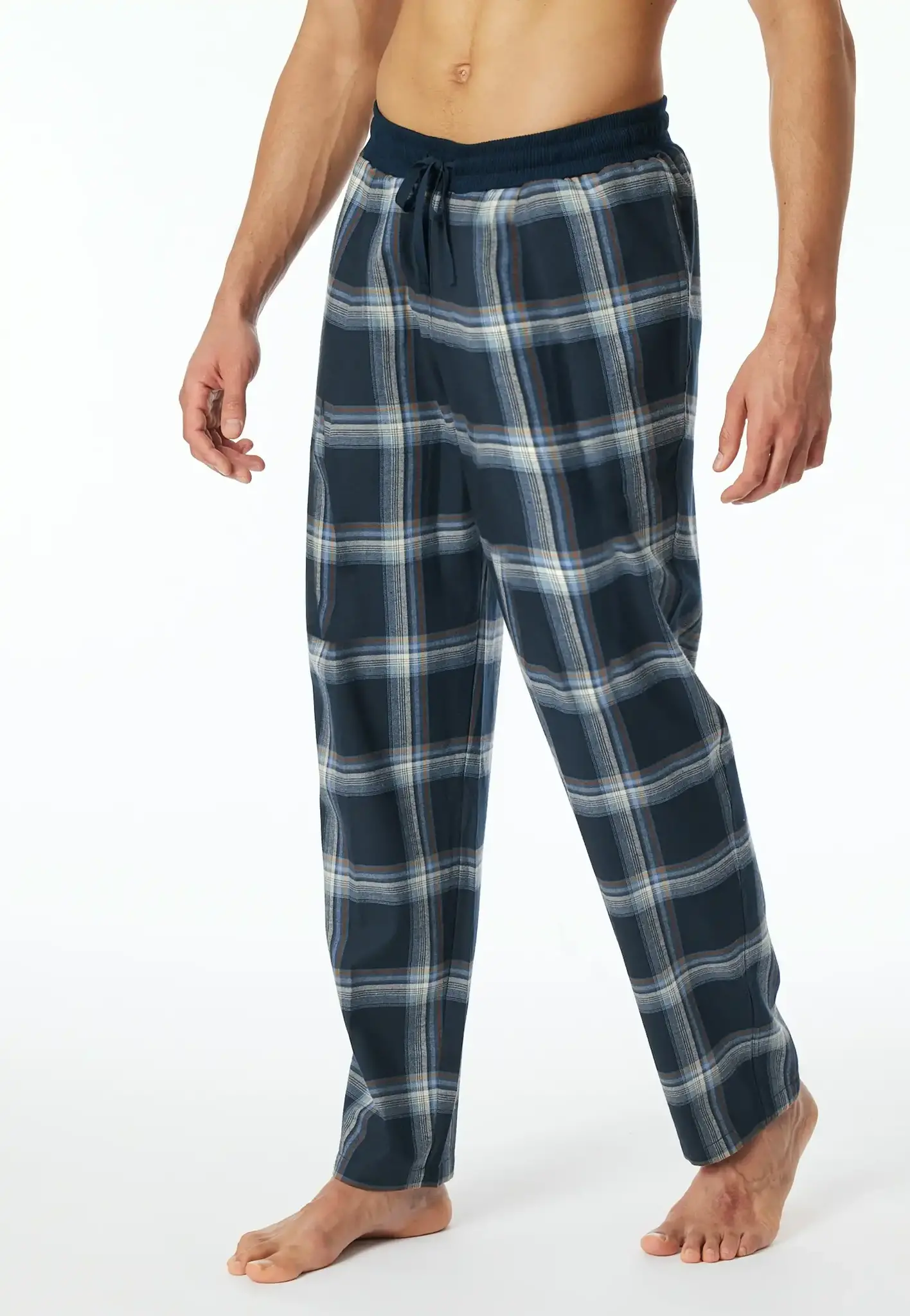 Schiesser flanellen lange Pyjamabroek heren - Mix & Relax - Lange pyjamabroek - 100% katoen zonder boordjes