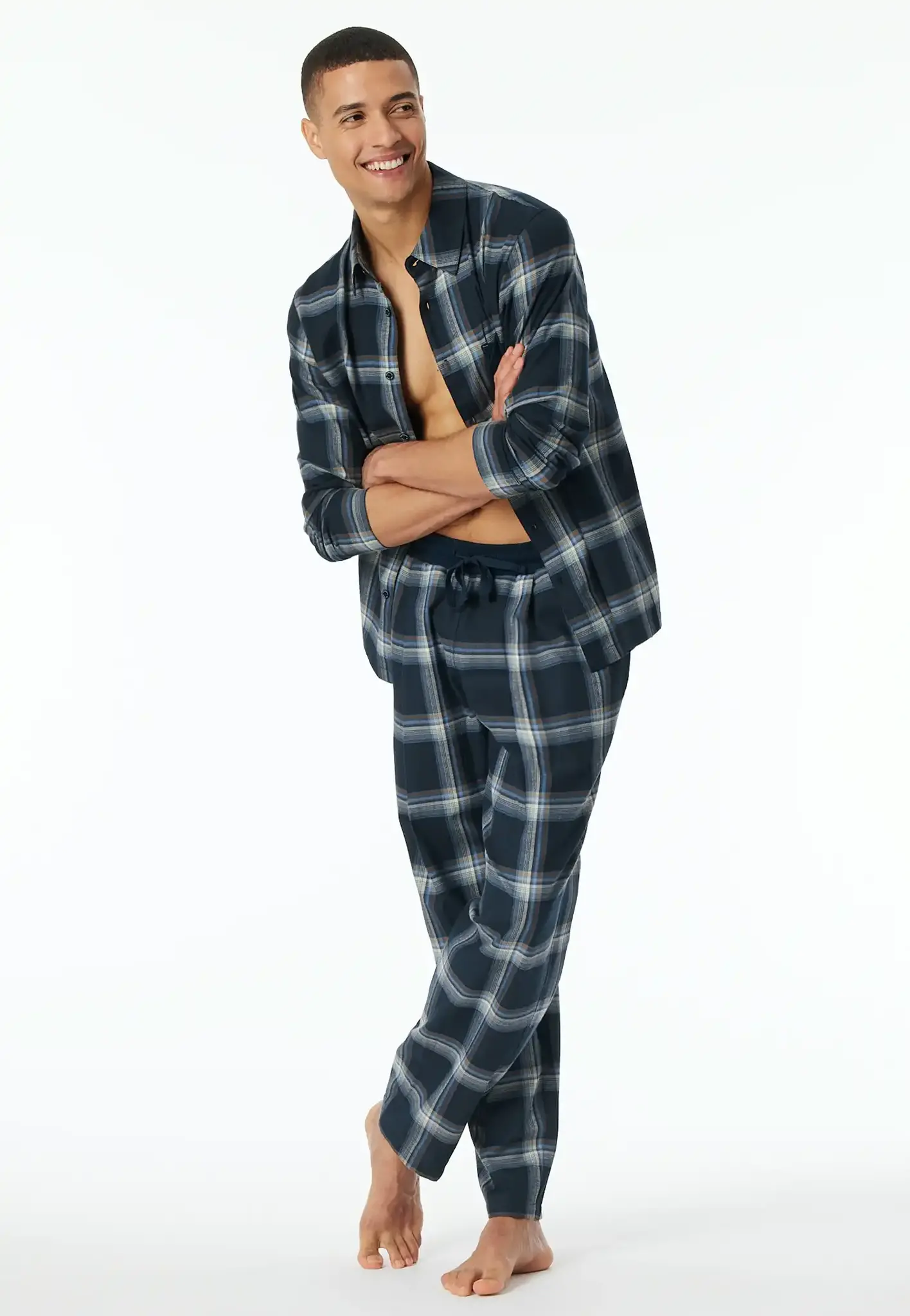 Schiesser Heren flanellen Pyjama broek - Mix & Relax