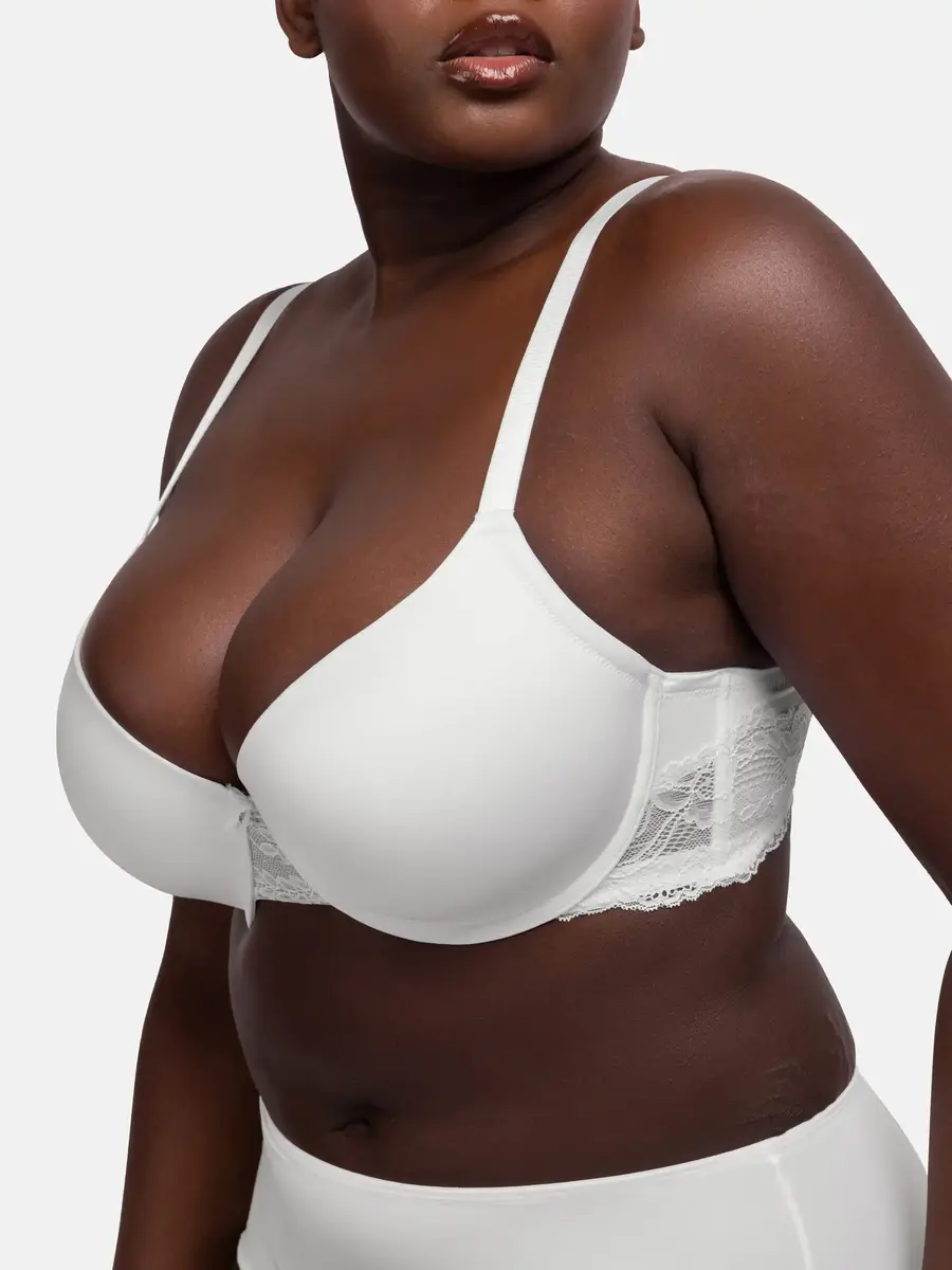 Dorina beugel BH  Adele - T-shirt BH met vulling - Gevulde bh met gladde cups - Wit - Zwart