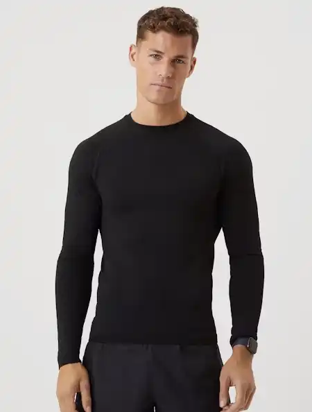 Bjorn Borg heren sport top met lange mouwen - Merino Blend - Merino wollen thermoshirt - heren thermo ondergoed