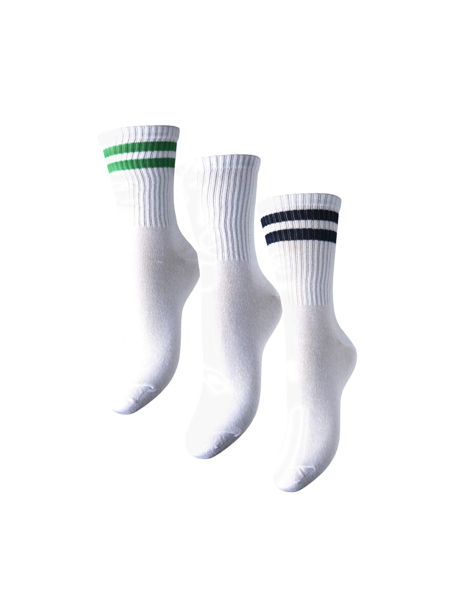 Pieces 3-pack dames sokken - Microvezel dames sokken met streep - Snel drogend