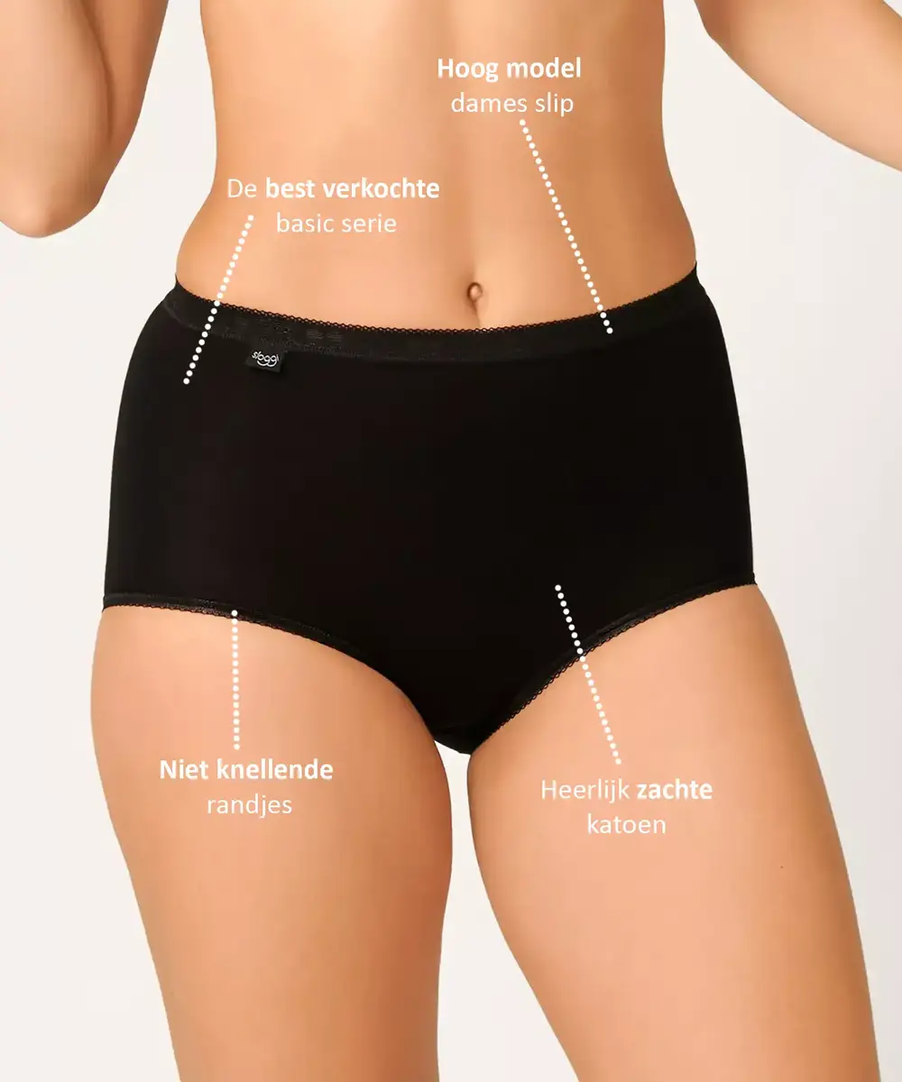 Sloggi Basic Maxi 4-Pack dames slip  (3+1 Gratis) - Sloggi ondergoed dames - Vrouwen onderbroek katoen