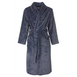 Paul Hopkins heren Fleece Badjas - Blue Dots - Warme winter ochtendjas Paul Hopkins heren Fleece Badjas - Blue Dots - Warme winter ochtendjas