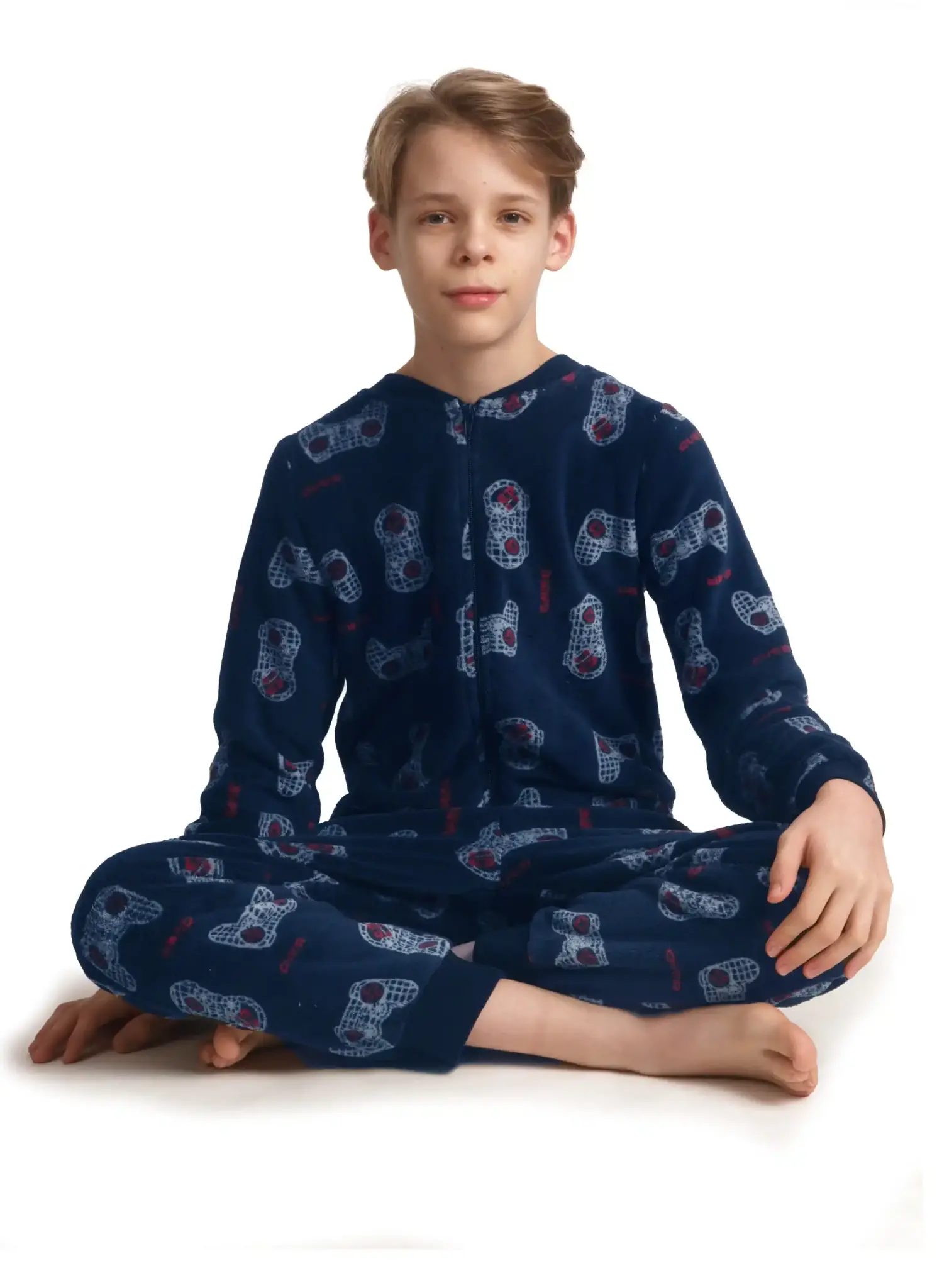 Outfitter velours jongens onesie - Game - Onesie kind