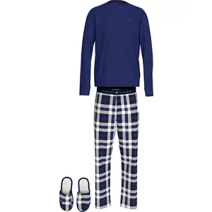 Tommy Hilfiger heren Pyjama + Slippers - Giftset - Katoenen mannen pyjama - Nachtkleding Tommy Hilfiger heren Pyjama + Slippers - Giftset - Katoenen mannen pyjama - Nachtkleding