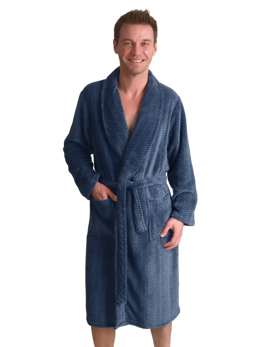 Outfitter heren Fleece Badjas - Winter Stripe - Warme winter ochtendjas - Ceintuur - Sjaalkraag Outfitter heren Fleece Badjas - Winter Stripe - Warme winter ochtendjas - Ceintuur - Sjaalkraag