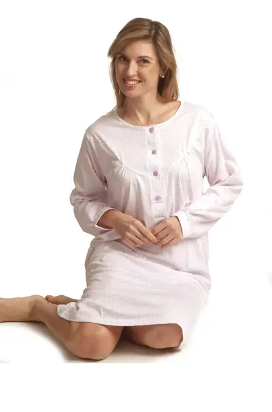 Cocodream dames nachthemd lange mouw - Klassiek Katoen nachtjapon - Leaves Cocodream dames nachthemd lange mouw - Klassiek Katoen nachtjapon - Leaves