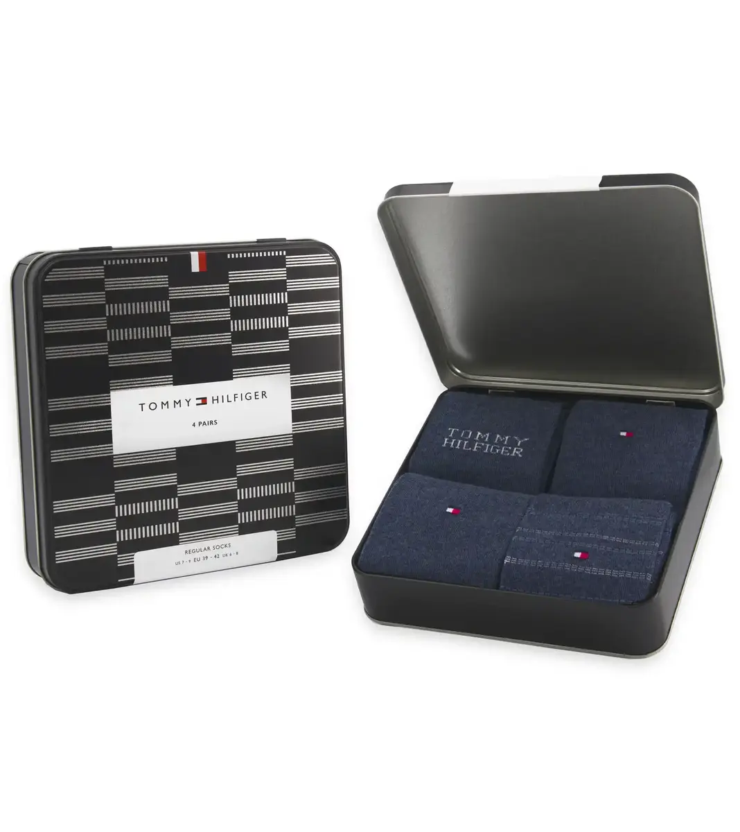 Tommy Hilfiger 4-paar sokken - Heren - Giftbox - Multipack heren sokken - Cadeauverpakking Tommy Hilfiger 4-paar sokken - Heren - Giftbox - Multipack heren sokken - Cadeauverpakking