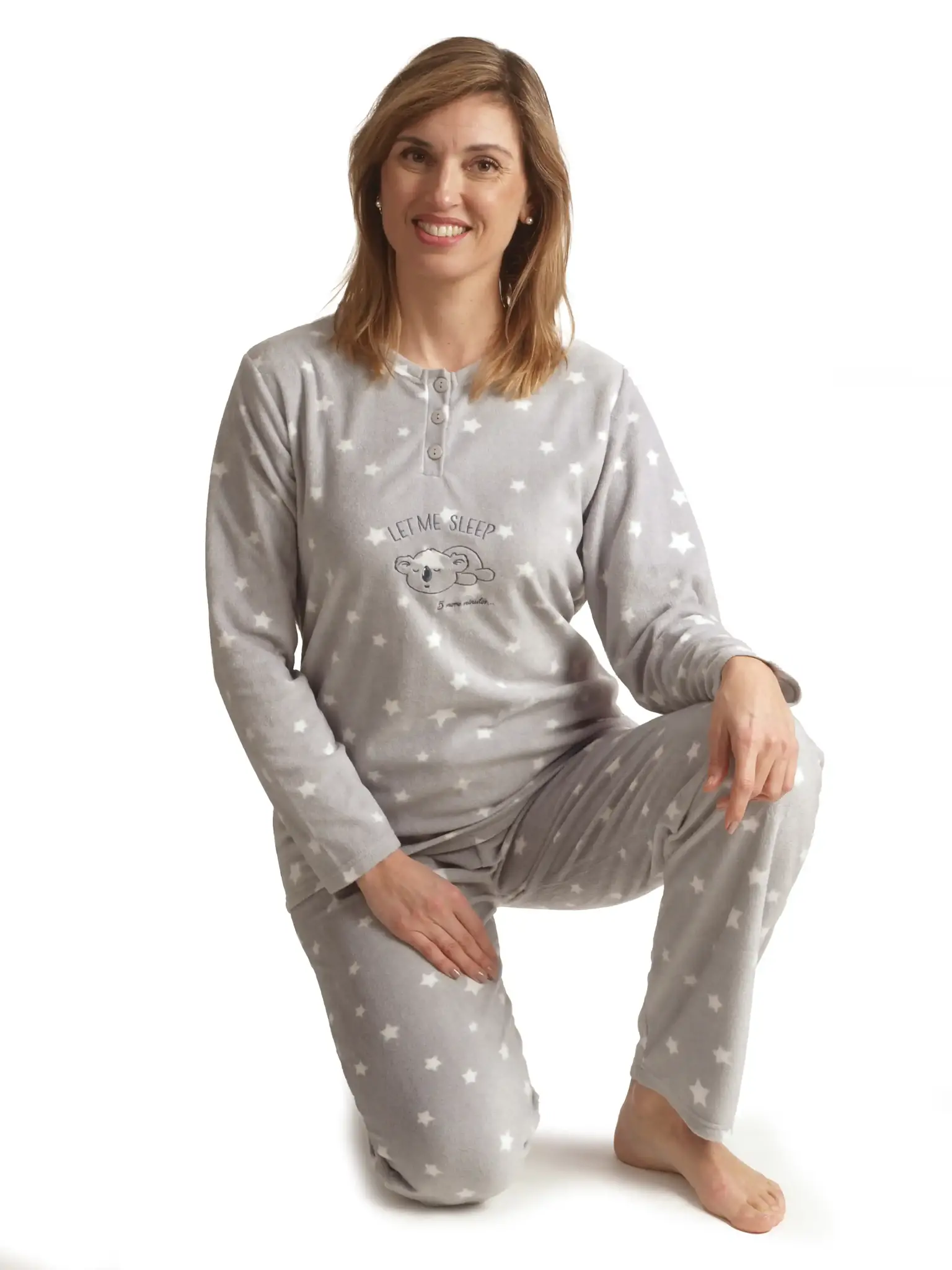 Cocodream fleece dames pyjama - Let me Sleep - Warme winter pyjama