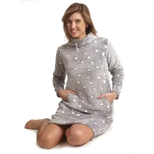 Cocodream Fleece nachthemd dames - Night - Warm winter nachthemd - Hoge hals - Lange mouwen Cocodream Fleece nachthemd dames - Night - Warm winter nachthemd - Hoge hals - Lange mouwen