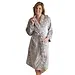 Cocodream dames badjas fleece - Stars - Warme winter ochtendjas - Grijs