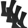 FALKE 3-paar heren wollen sokken - Airport - Hoge wollen kousen - Anti slip sokken - Vliegtuig sokken- Reis kousen