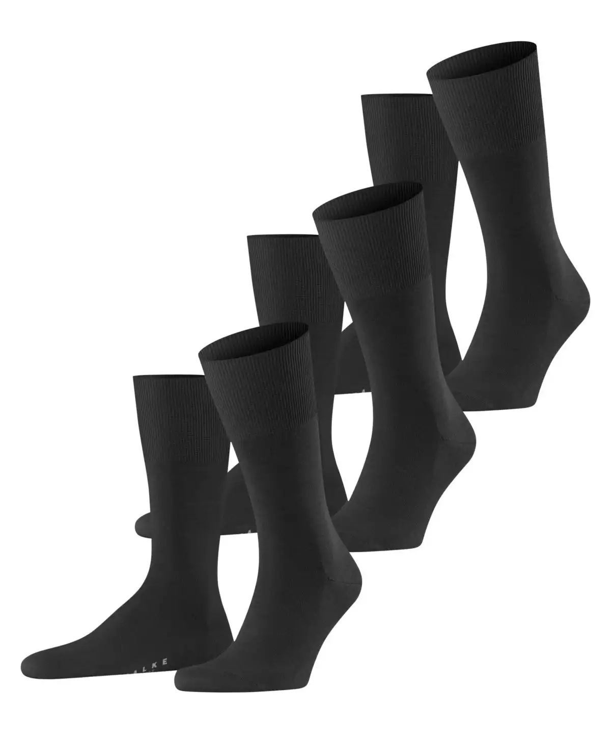 FALKE 3-paar heren wollen sokken - Airport - Hoge wollen kousen - Anti slip sokken - Vliegtuig sokken- Reis kousen