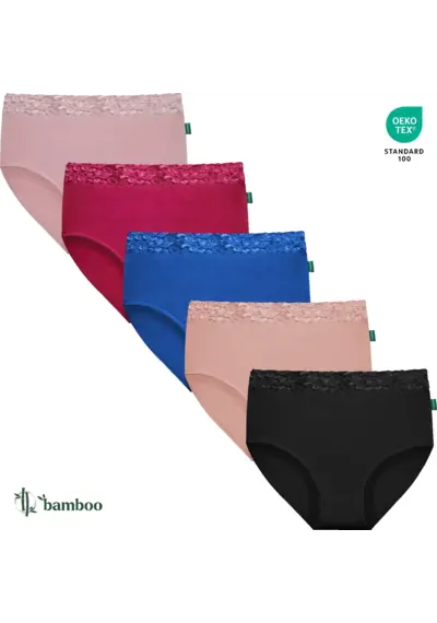 Gaubert 5-pak kanten bamboe taille slips - Bamboe ondergoed Gaubert 5-pak kanten bamboe taille slips - Bamboe ondergoed