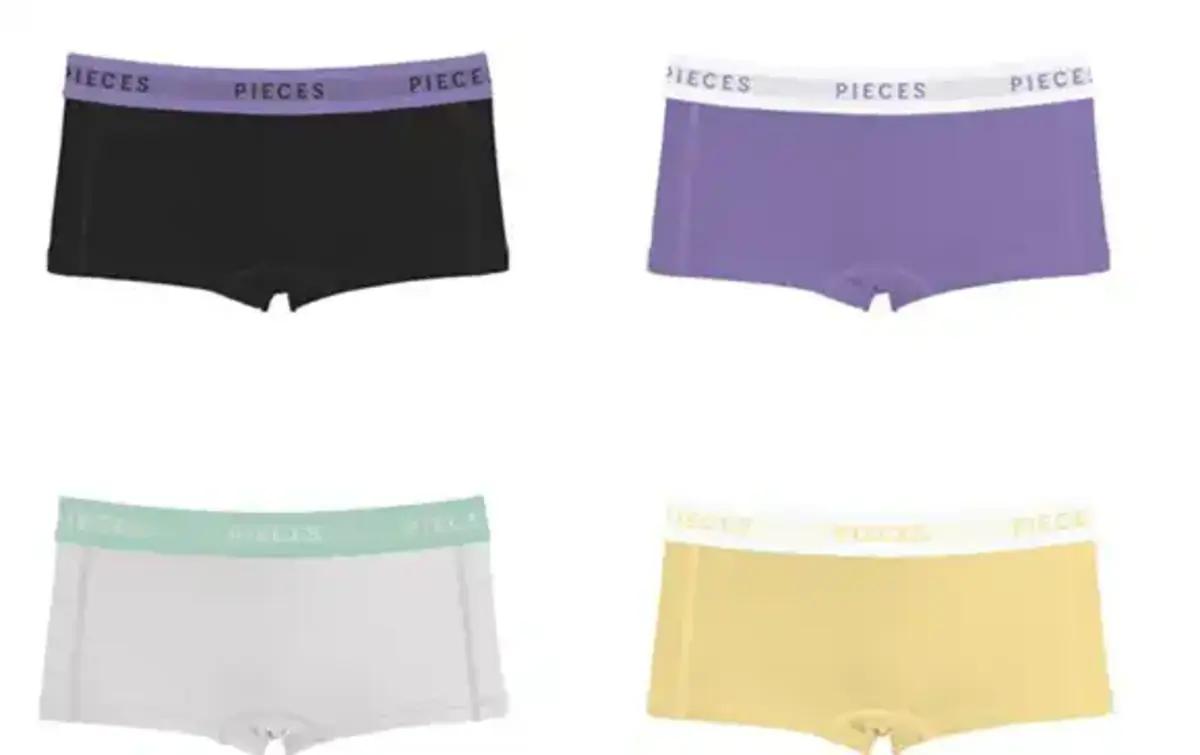 Pieces 4-Pack - Dames short - Paisley Purple - Katoenen dames boxershorts