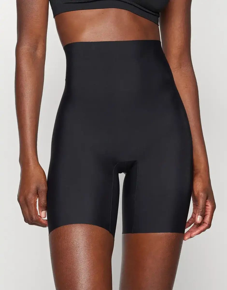 Pieces Naadloze hoge dames boxershort met lange pijpjes - Seamless - Korte legging - Broekje voor onder jurk
