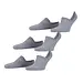 FALKE 3-paar unisex Footies die niet afzakken - Cool Kick - Kousenvoetjes voor dames en heren - Sokken in loafers - Anti-slip - Grijs
