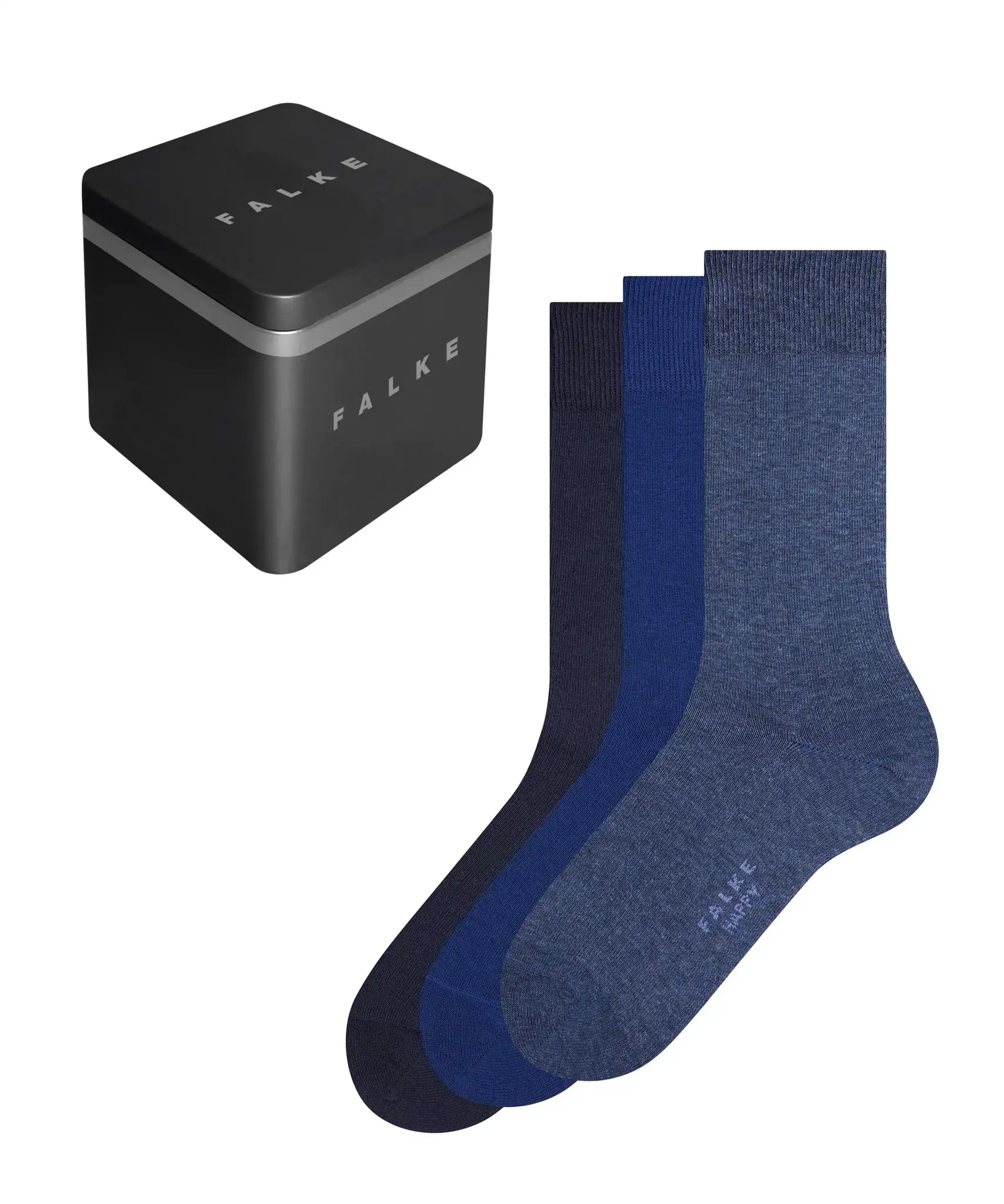 FALKE 3-paar heren sokken - Happy Box Cadeau - Katoenen heren kousen - Cadeauverpakking - Multipack