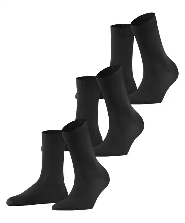 FALKE 3-paar Cotton Touch dames sokken - Katoenen sokken met badstof zool