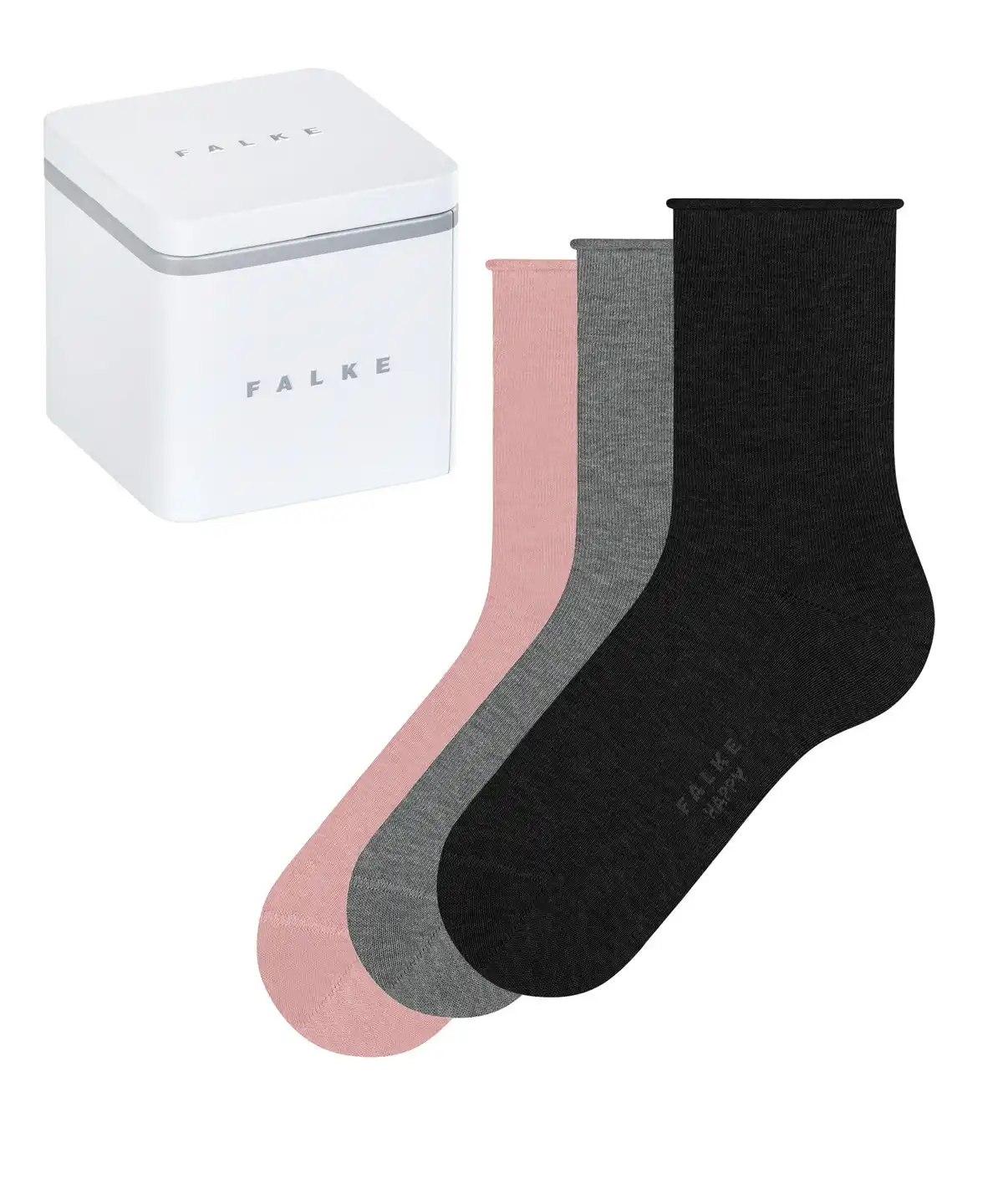 FALKE 3-paar Happy dames sokken - Cadeauverpakking - Multipack katoenen vrouwen sokken