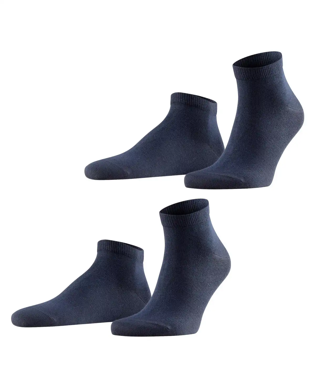 FALKE 2-paar Happy heren sneaker/quarter sokken - Katoenen enkelsokken mannen
