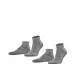 FALKE 2-paar Happy heren sneaker/quarter sokken - Katoenen enkelsokken mannen - Grijs
