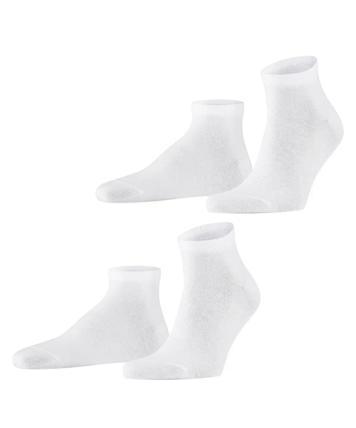 FALKE 2-paar Happy heren sneaker/quarter sokken - Katoenen enkelsokken mannen
