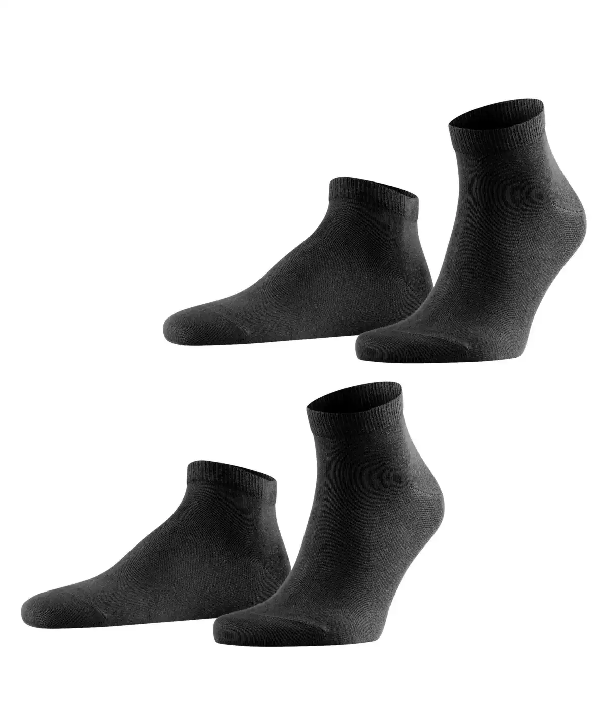 FALKE 2-paar Happy heren sneaker/quarter sokken - Katoenen enkelsokken mannen
