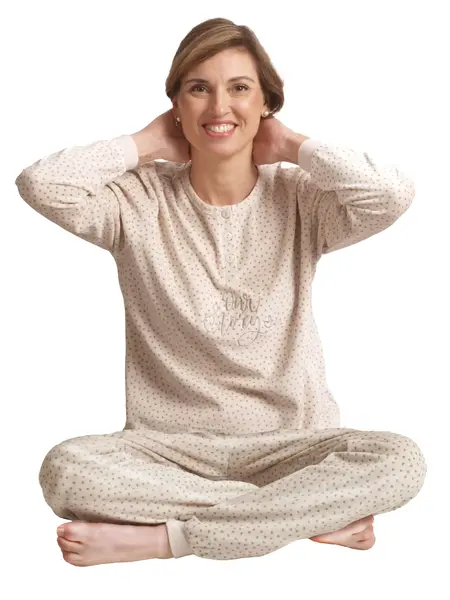 Cocodream dames pyjama velours - Love Story - Warme winter pyjama